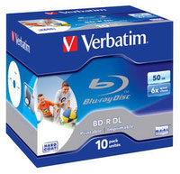 Verbatim BD-R DL 50GB 6x Wide Printable 10pk (43736)